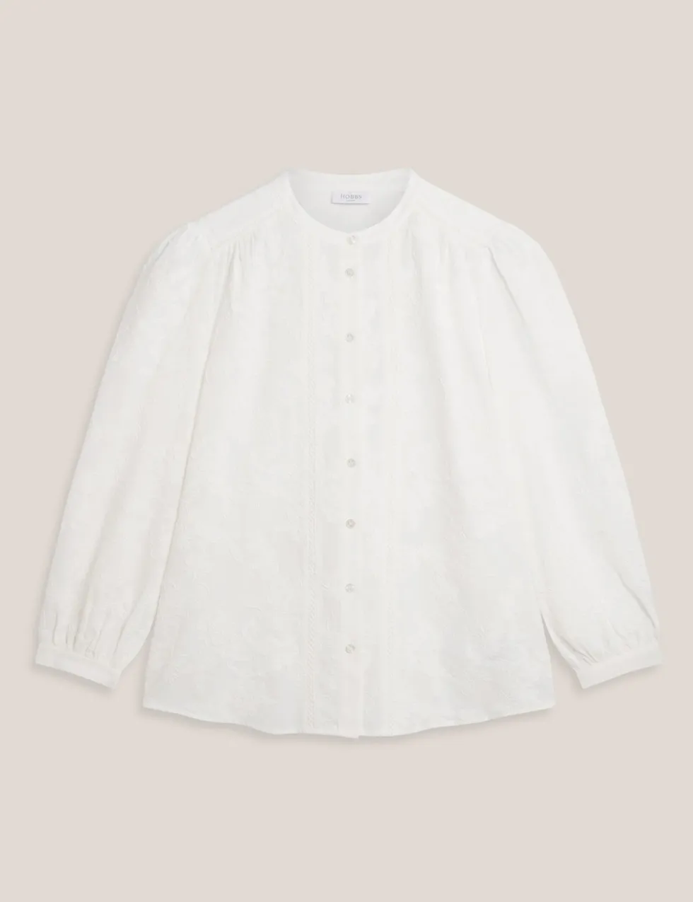 Pure Cotton Embroidered Crew Neck Blouse