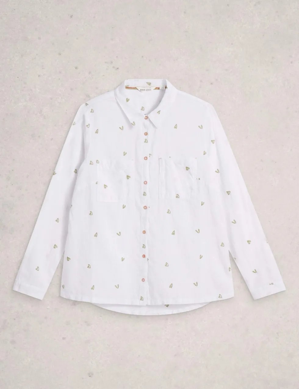 Pure Cotton Embroidered Collared Shirt
