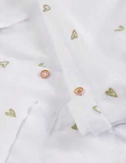 Pure Cotton Embroidered Collared Shirt