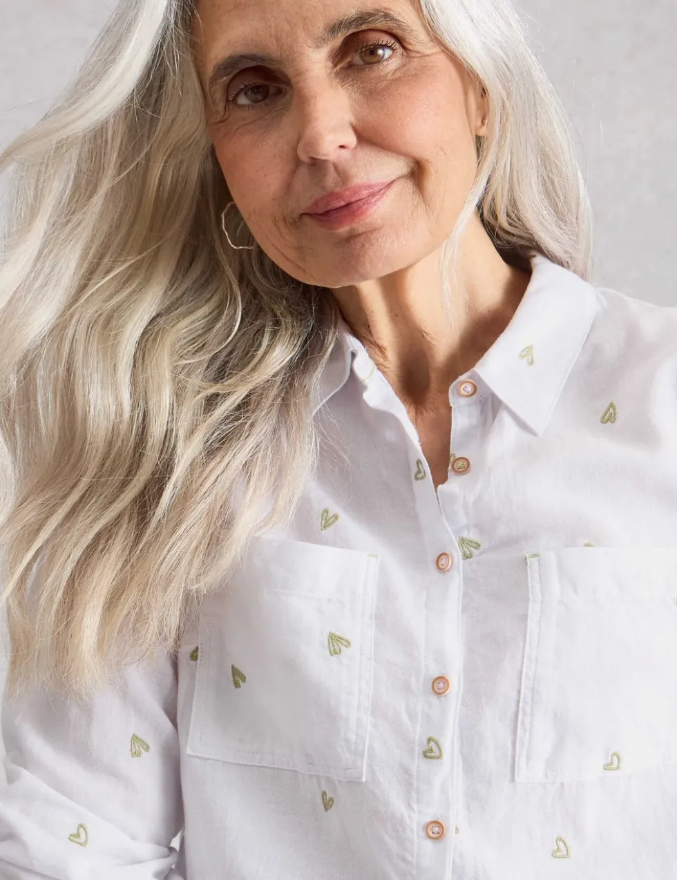 Pure Cotton Embroidered Collared Shirt