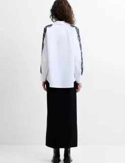 Pure Cotton Embroidered Collared Shirt