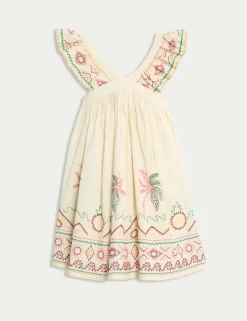 Pure Cotton Embroidered Dress (2-16 Yrs)