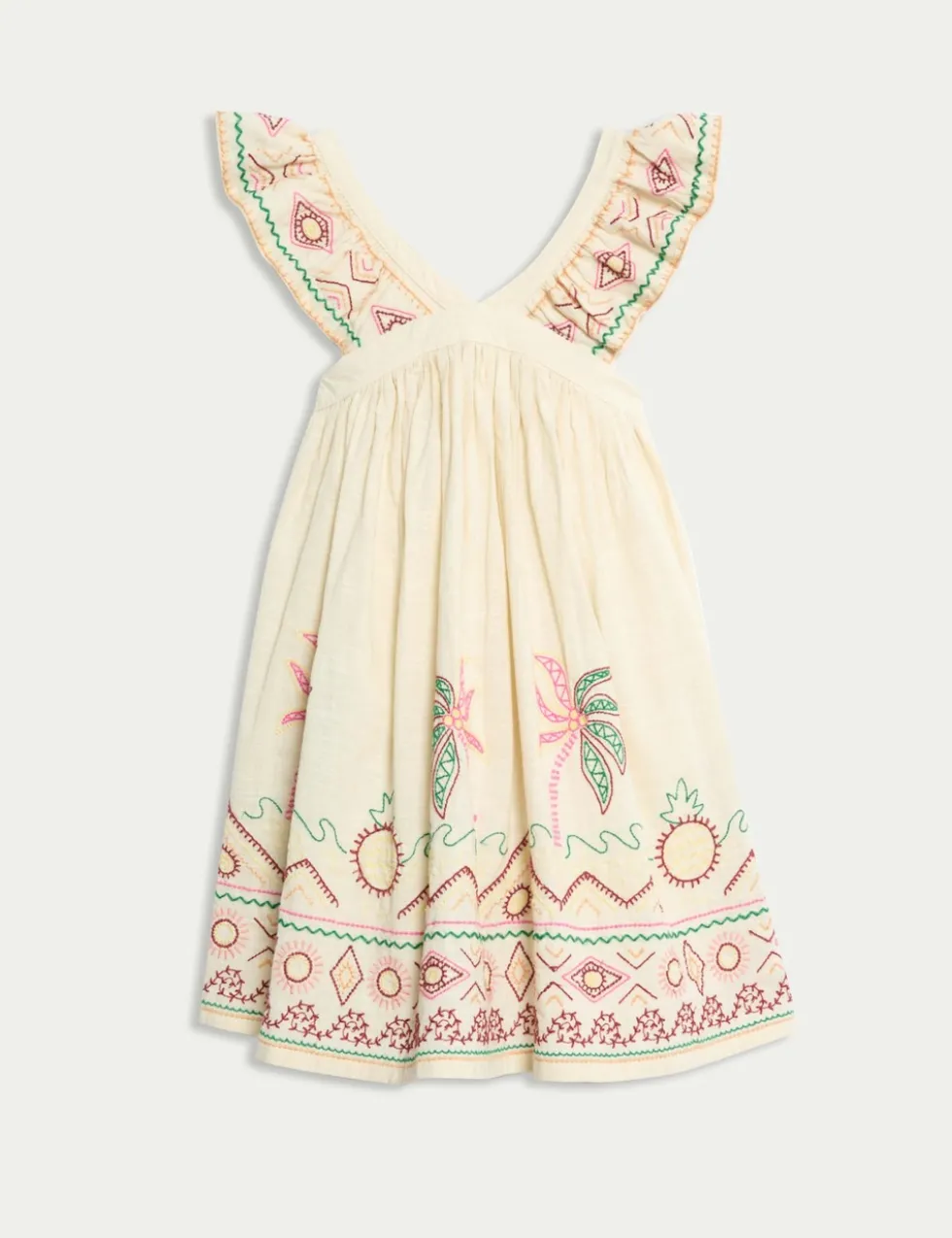Pure Cotton Embroidered Dress (2-16 Yrs)