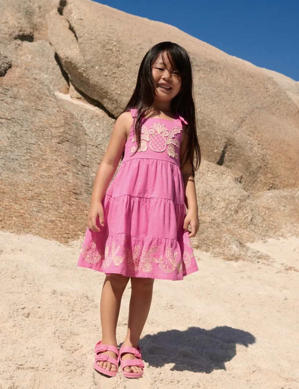 Pure Cotton Embroidered Dress (2-10 Yrs)