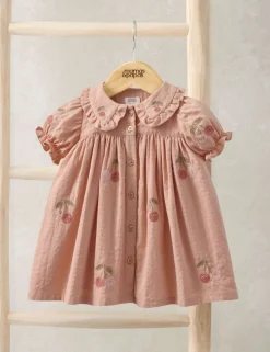 Pure Cotton Embroidered Dress (0-36 Mths)