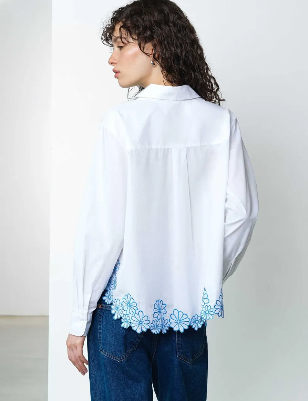 Pure Cotton Embroidered Floral Shirt