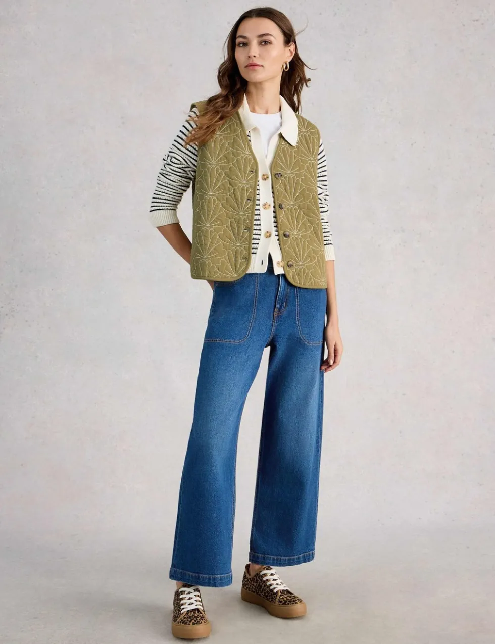 Pure Cotton Embroidered Gilet