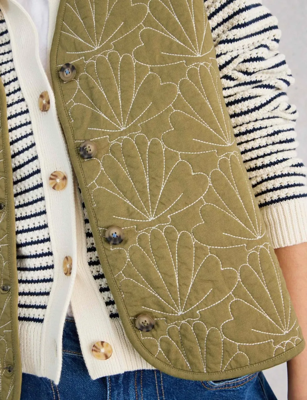 Pure Cotton Embroidered Gilet