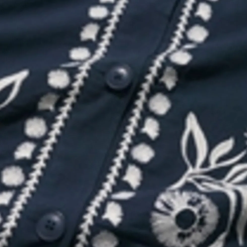 Pure Cotton Embroidered Lightweight Jacket