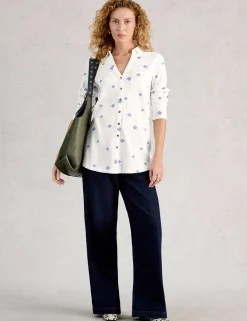 Pure Cotton Embroidered Longline Shirt