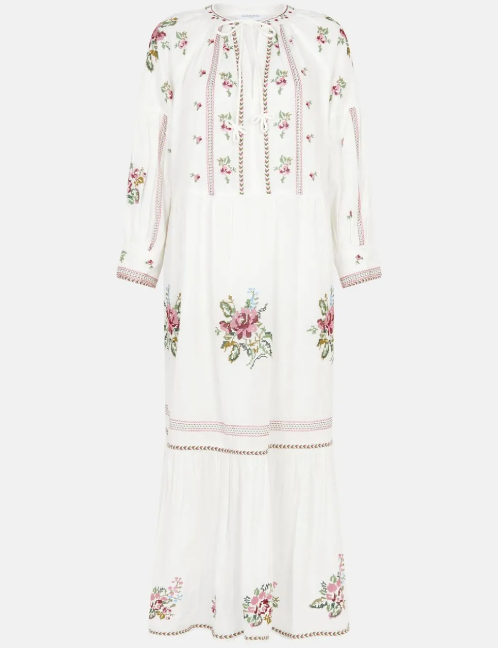 Pure Cotton Embroidered Maxi Beach Dress