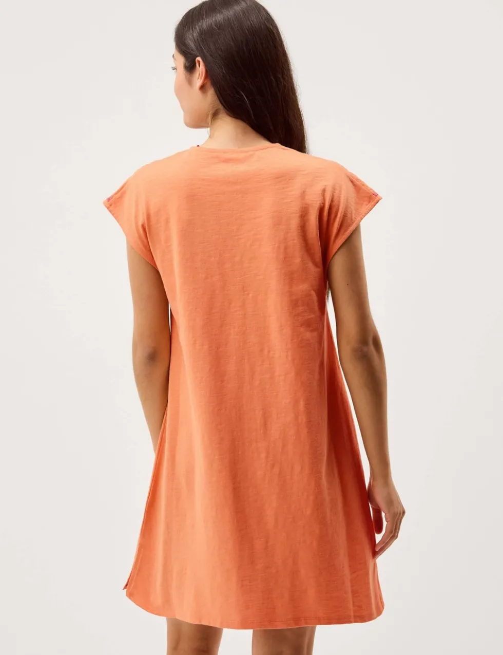 Pure Cotton Embroidered Mini Kaftan Dress