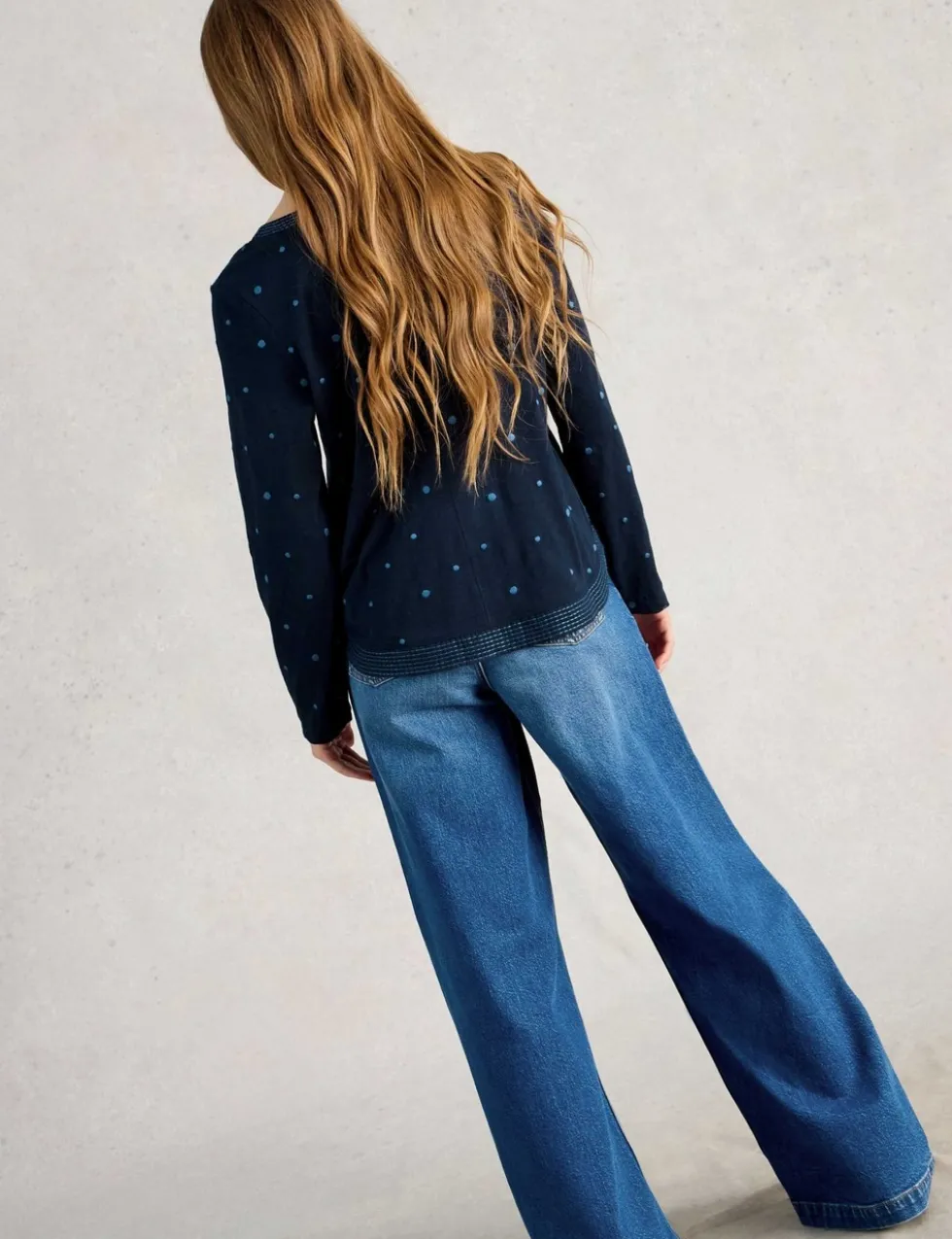 Pure Cotton Embroidered Notch Neck Top