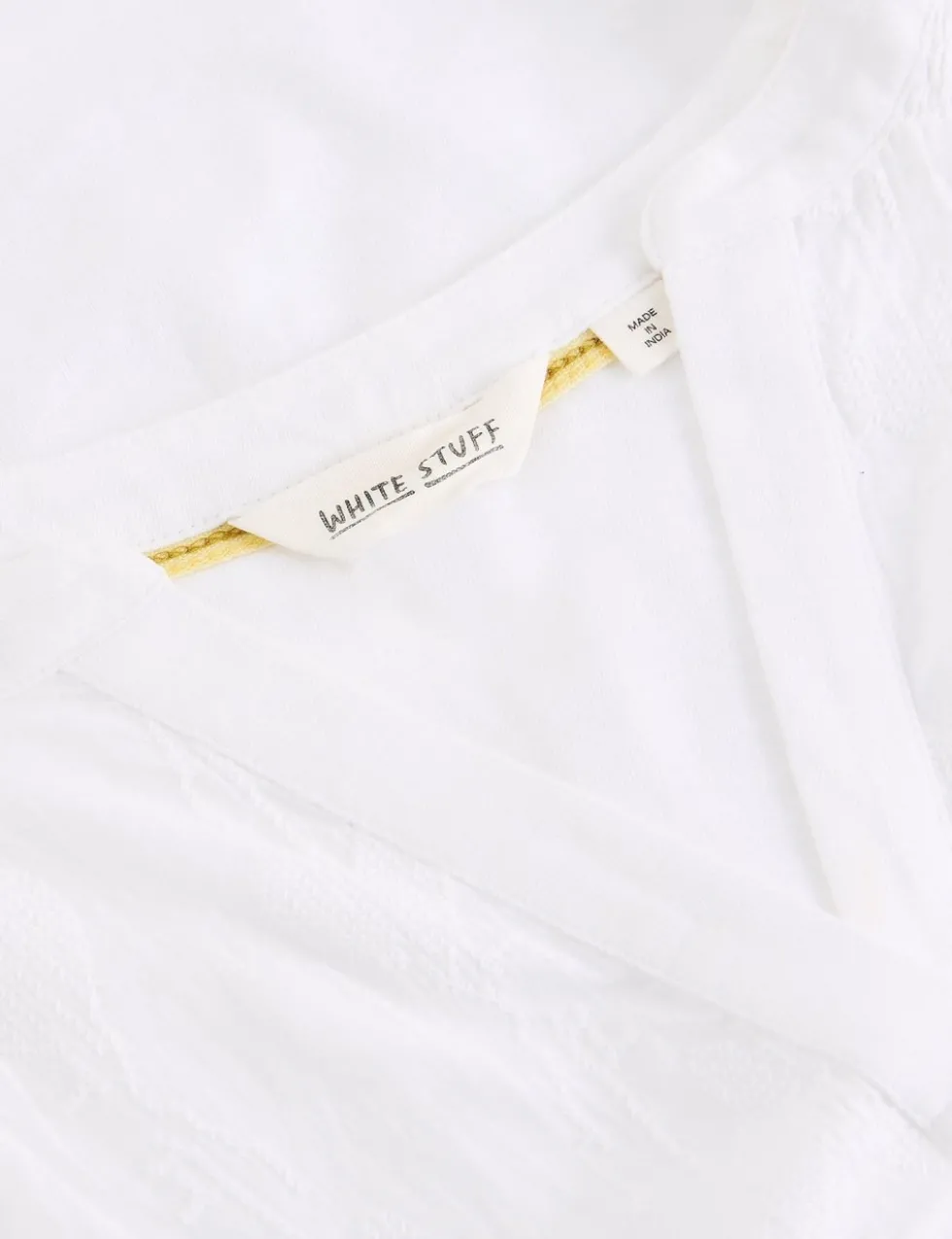 Pure Cotton Embroidered Notch Neck Blouse