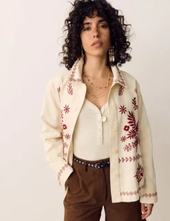 Pure Cotton Embroidered Overshirt
