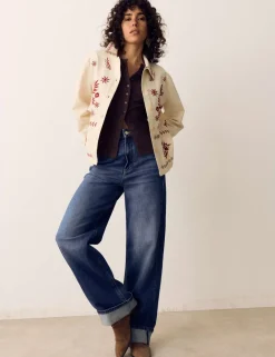 Pure Cotton Embroidered Overshirt