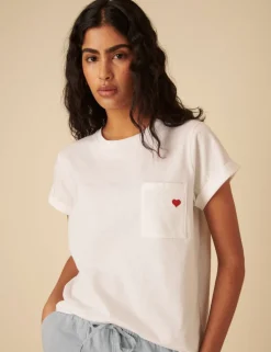 Pure Cotton Embroidered Pocket T-Shirt