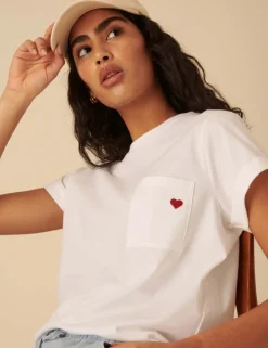 Pure Cotton Embroidered Pocket T-Shirt