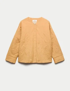 Pure Cotton Embroidered Quilted Jacket