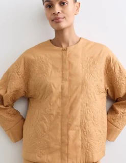 Pure Cotton Embroidered Quilted Jacket