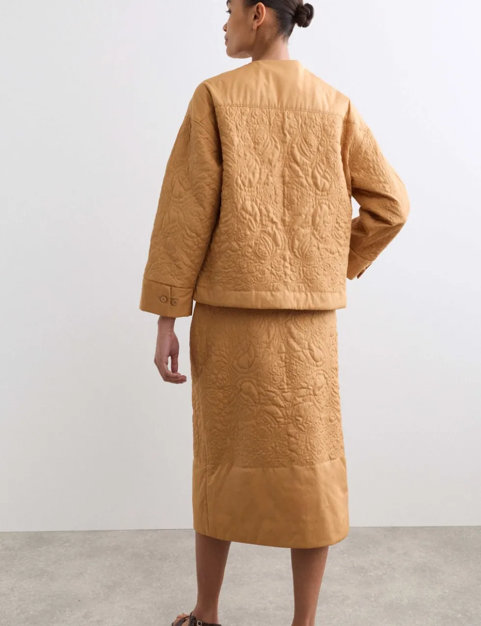 Pure Cotton Embroidered Quilted Jacket