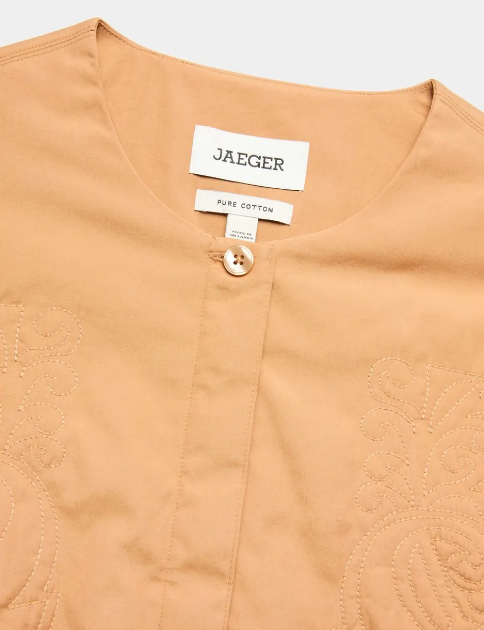 Pure Cotton Embroidered Quilted Jacket