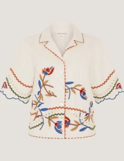 Pure Cotton Embroidered Ric Rac Trim Shirt