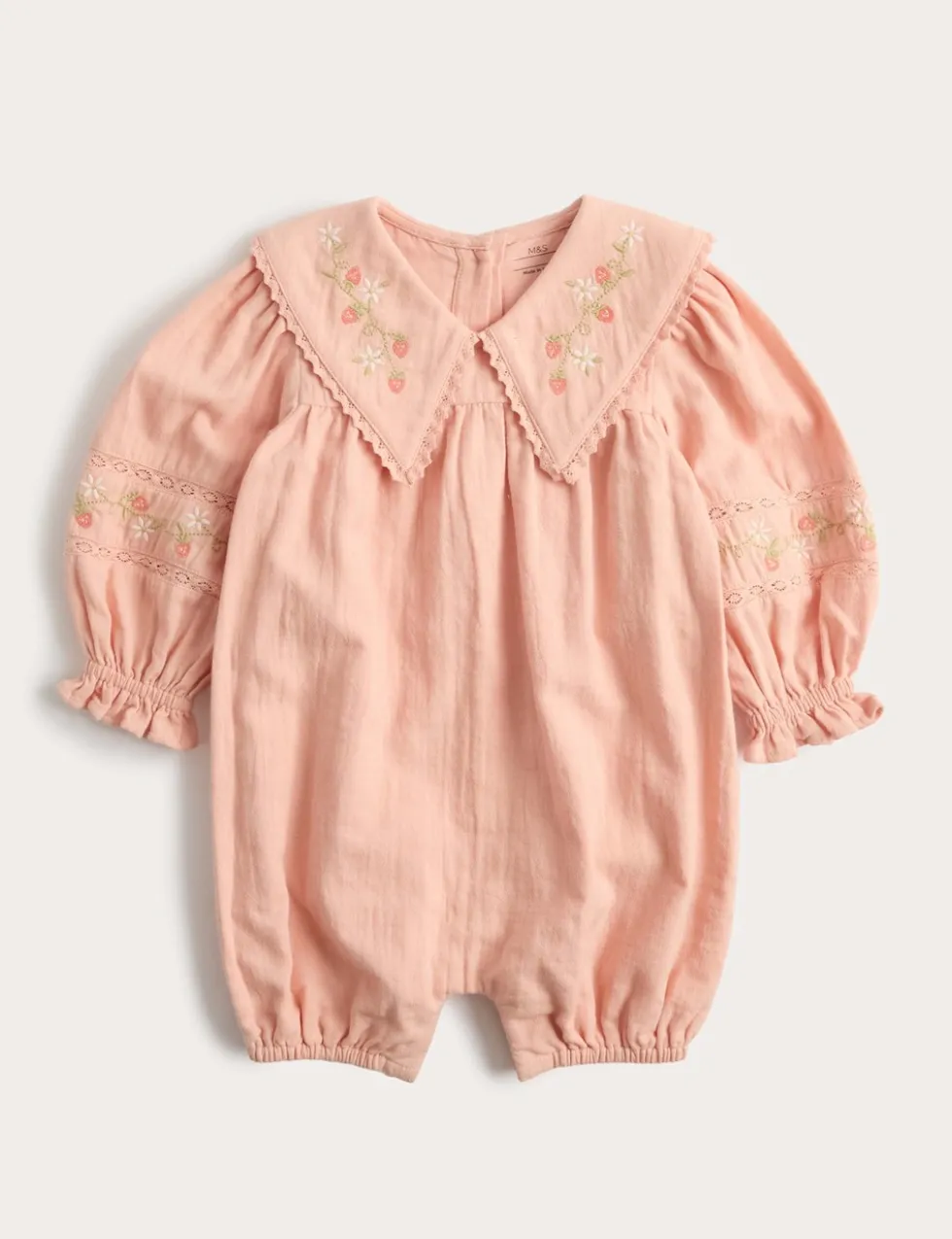Pure Cotton Embroidered Romper (0-3 Yrs)