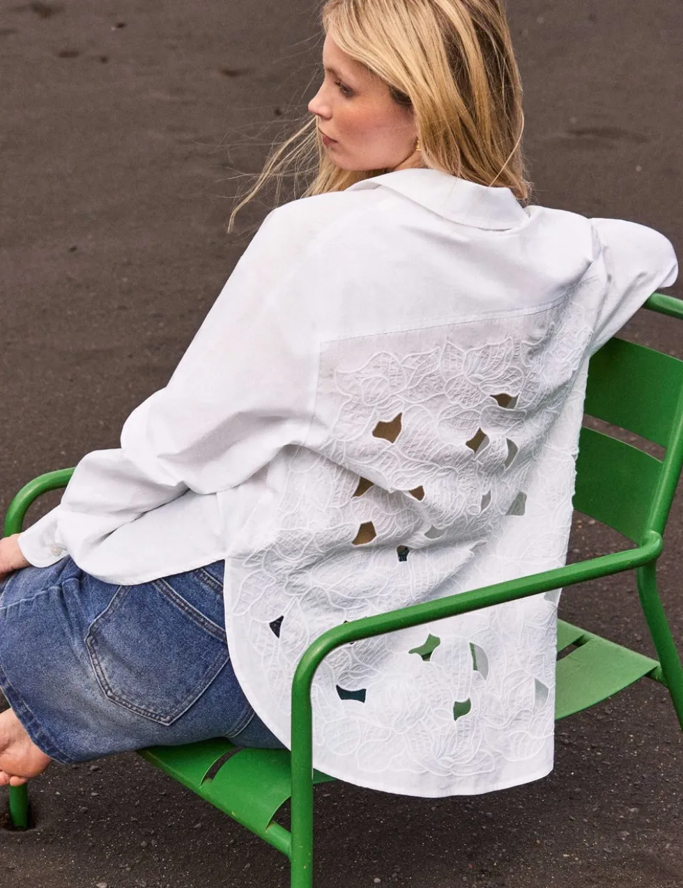 Pure Cotton Embroidered Relaxed Shirt