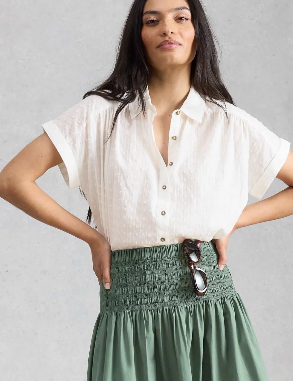 Pure Cotton Embroidered Shirt
