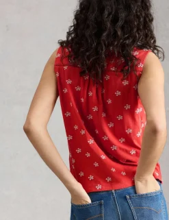 Pure Cotton Embroidered Sleeveless Shirt