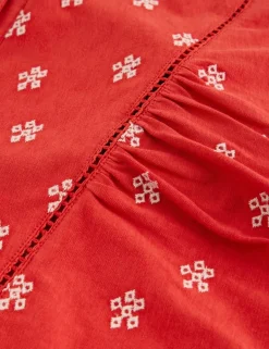 Pure Cotton Embroidered Sleeveless Shirt