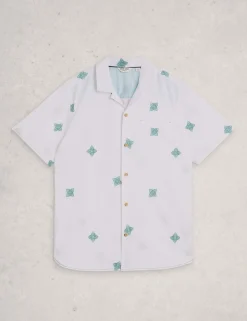Pure Cotton Embroidered Short Sleeve Shirt
