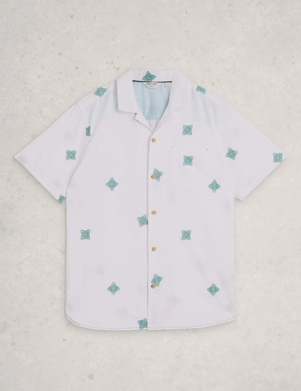 Pure Cotton Embroidered Short Sleeve Shirt