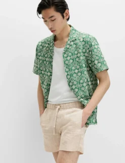 Pure Cotton Embroidered Short Sleeve Shirt