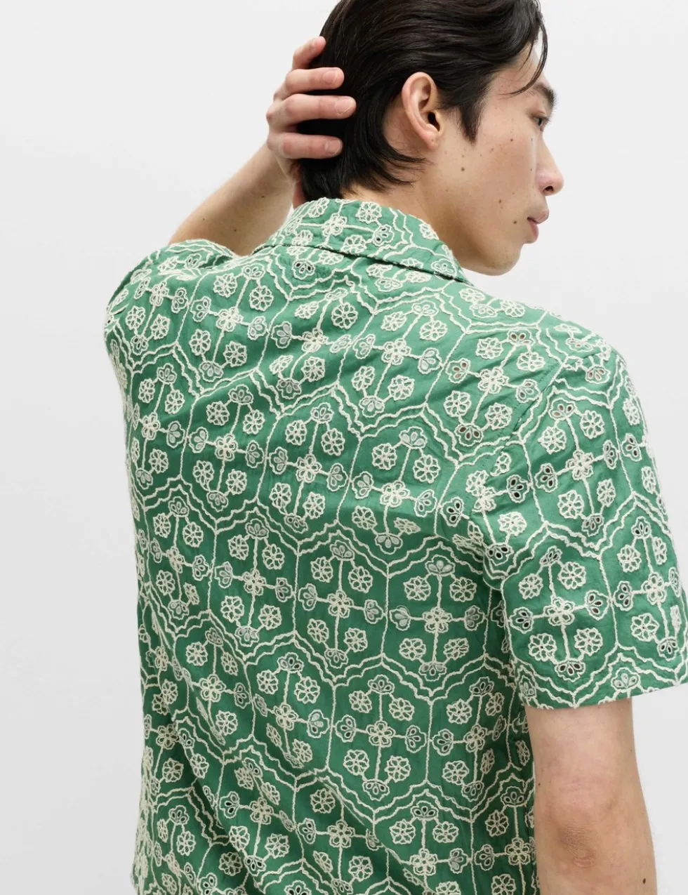 Pure Cotton Embroidered Short Sleeve Shirt