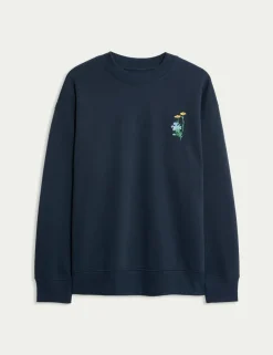 Pure Cotton Embroidered Sweatshirt