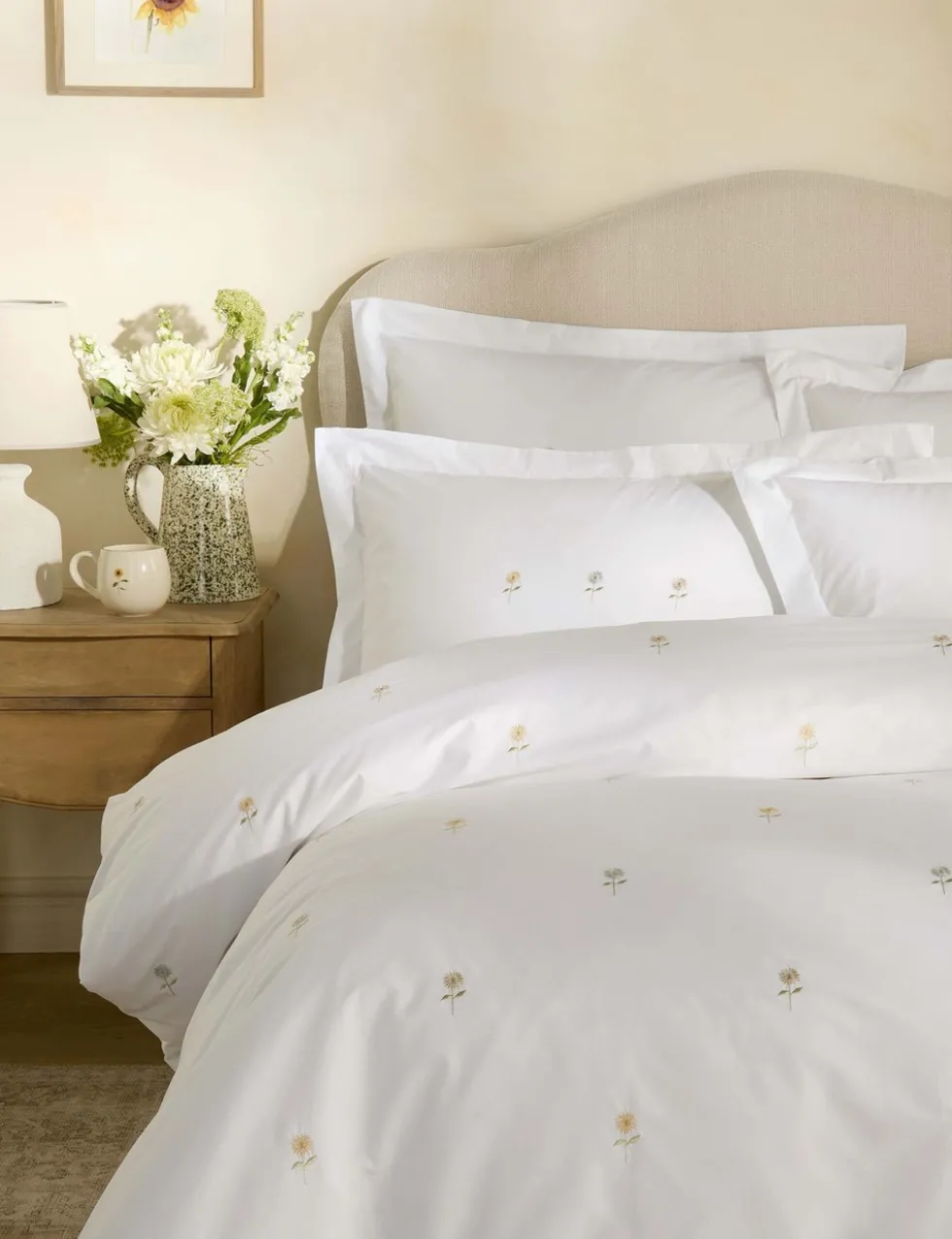 Pure Cotton Embroidered Sunflower Bedding Set