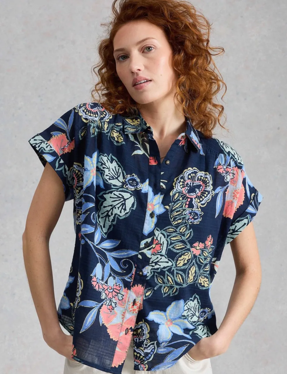 Pure Cotton Embroidered Shirt
