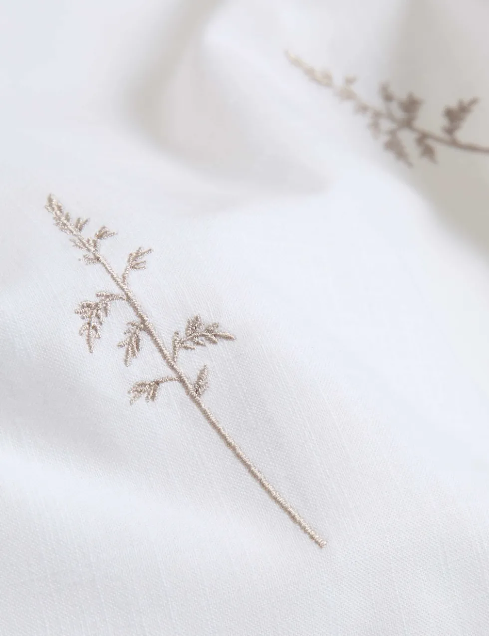 Pure Cotton Embroidered Sprig Bedding Set