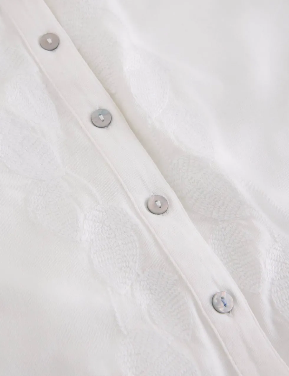 Pure Cotton Embroidered Sleeveless Shirt