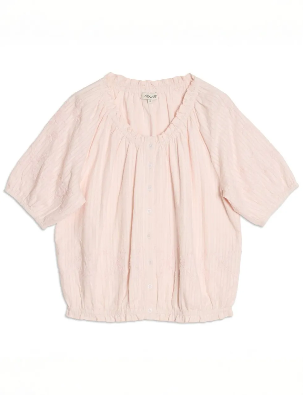 Pure Cotton Embroidered Scoop Neck Top