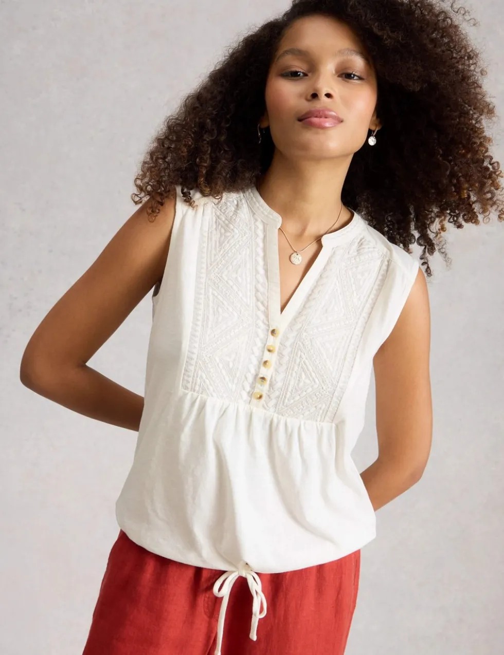 Pure Cotton Embroidered Shirt