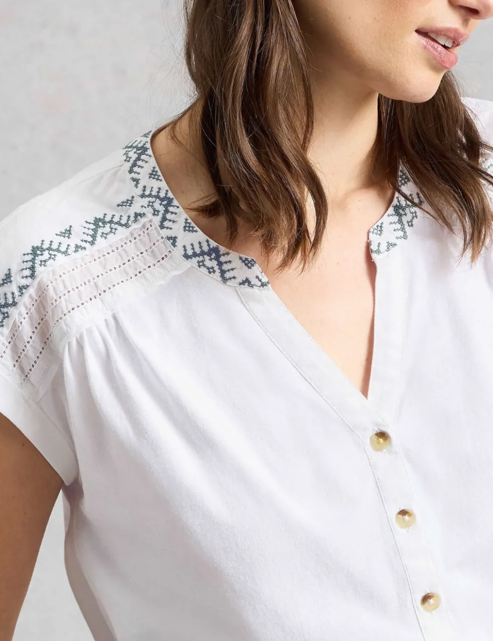 Pure Cotton Embroidered Shirt