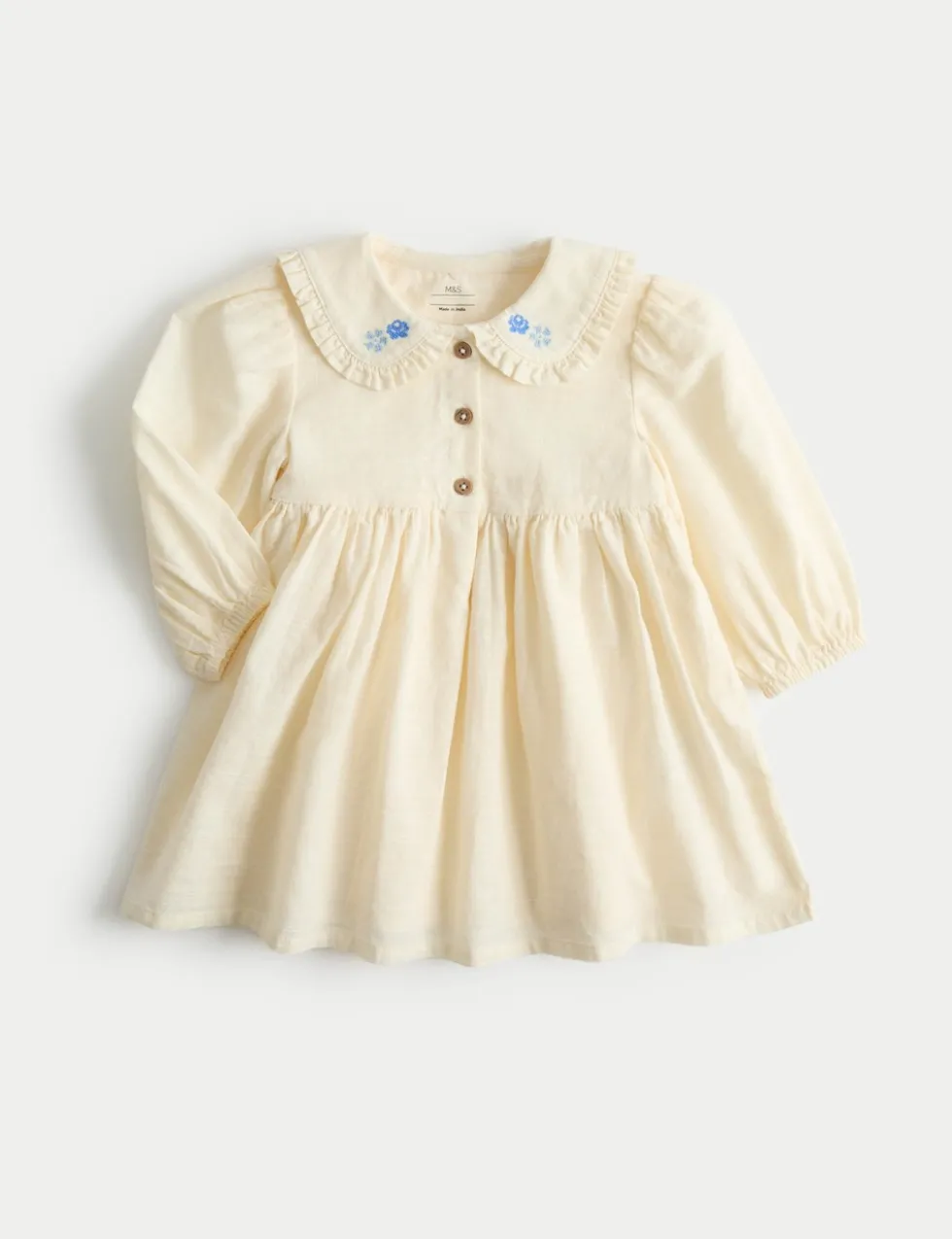 Pure Cotton Embroidered Sailor Collar Dress (0-5 Yrs)