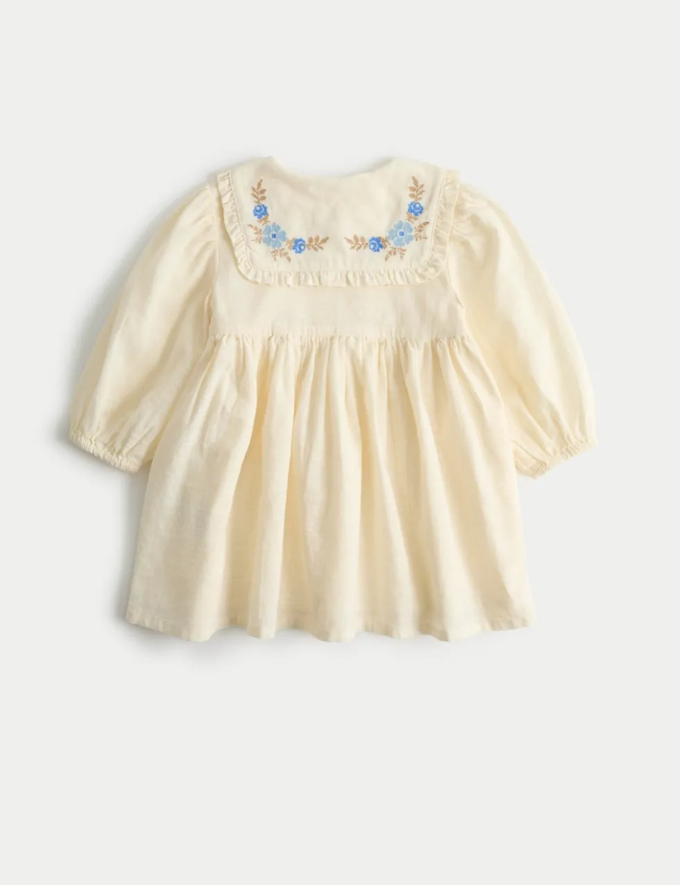 Pure Cotton Embroidered Sailor Collar Dress (0-5 Yrs)