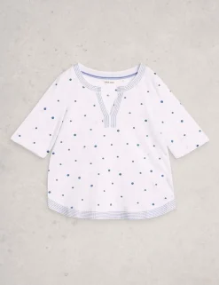 Pure Cotton Embroidered T-Shirt