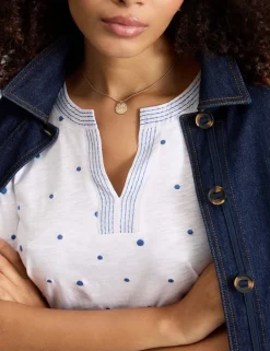 Pure Cotton Embroidered T-Shirt