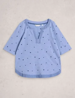 Pure Cotton Embroidered T-Shirt