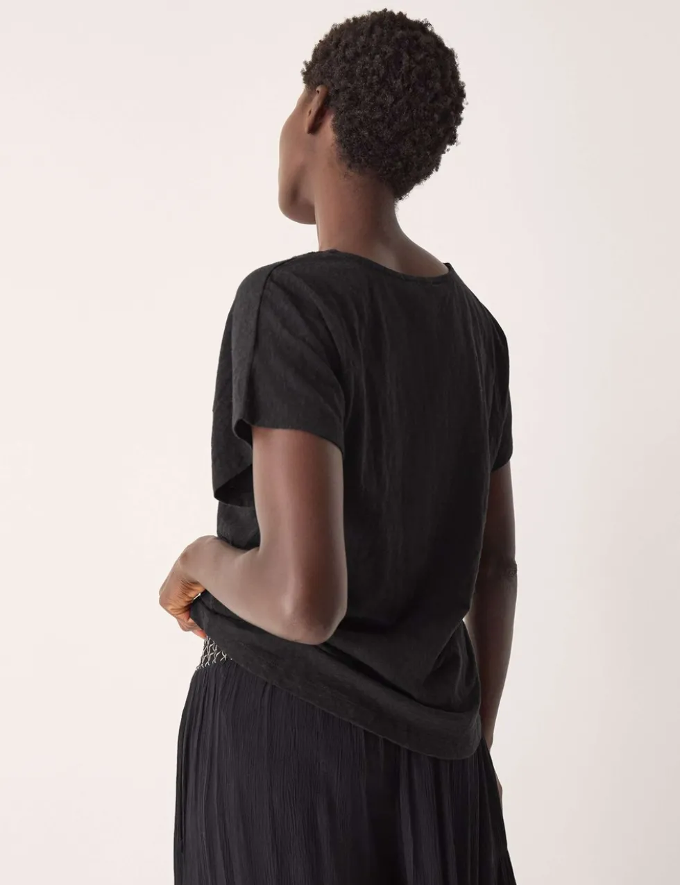 Pure Cotton Embroidered Trim T-Shirt